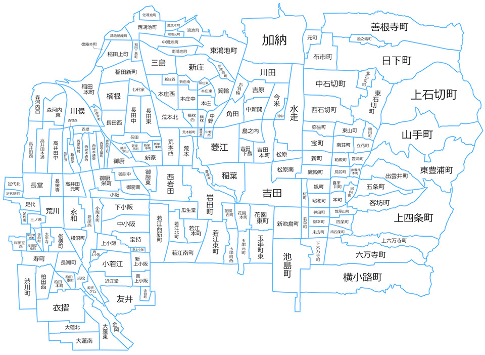 配達地域（東大阪地図）